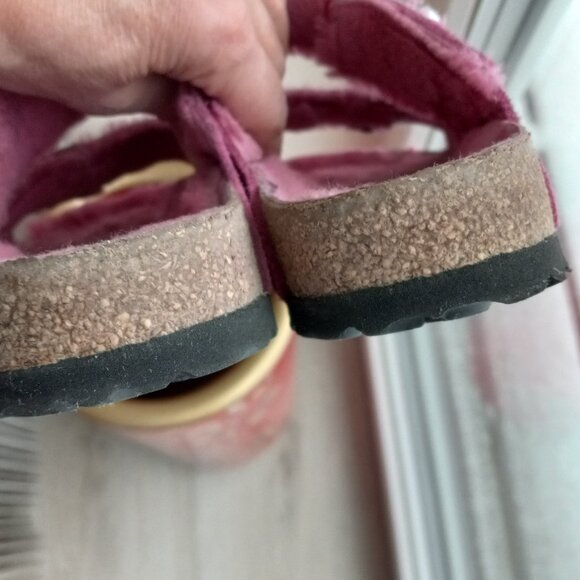 Birkenstock Arizona Pink Shearling Suede Sandals Size 39 US 8 - 8.5 - Picture 7 of 16